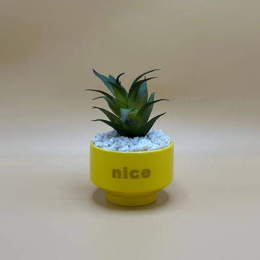 Lifelike Artificial Succulent in Modern Textured Pot