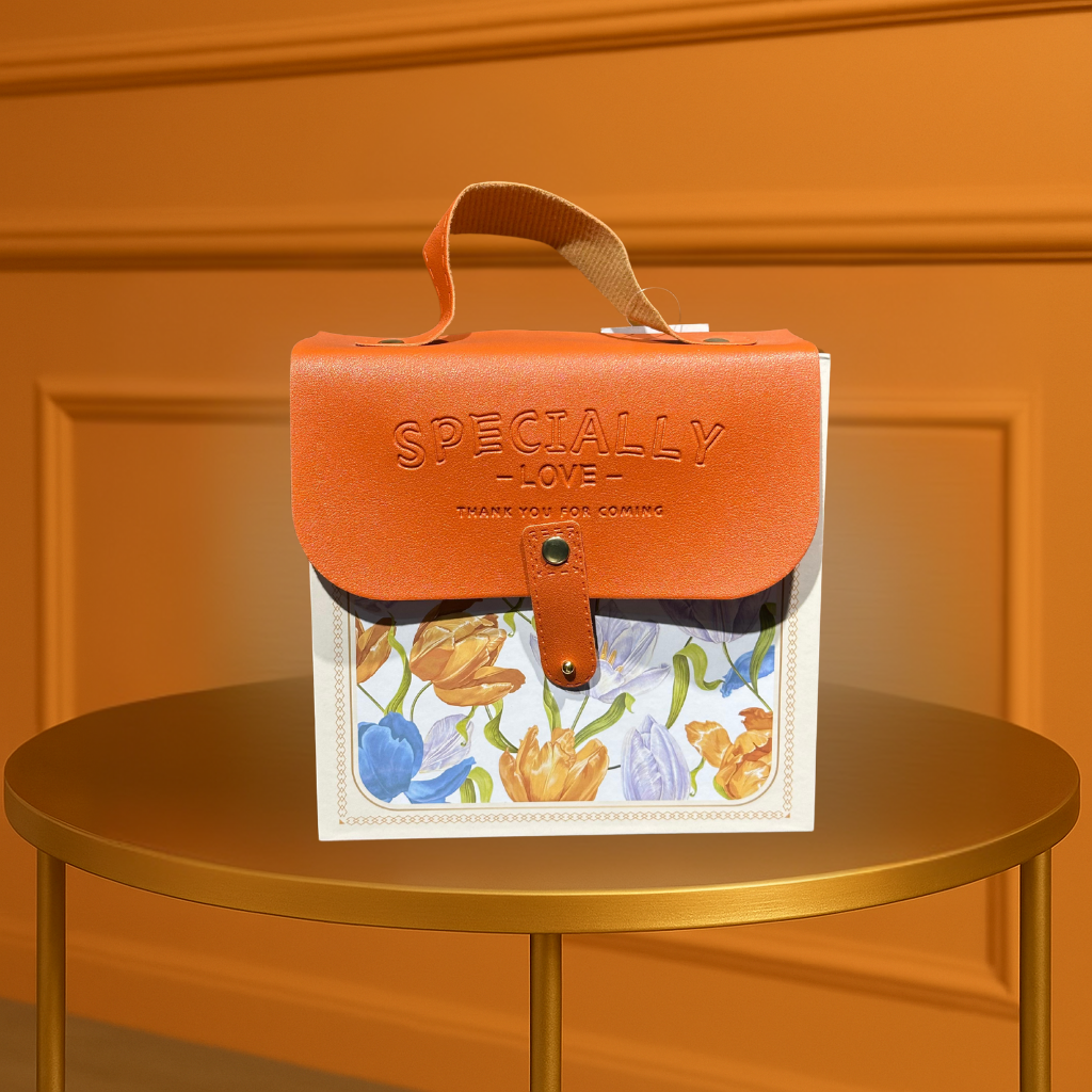 Specially - Love" Floral Flap Gift Box with Green Handle - Unique Gifting Experience