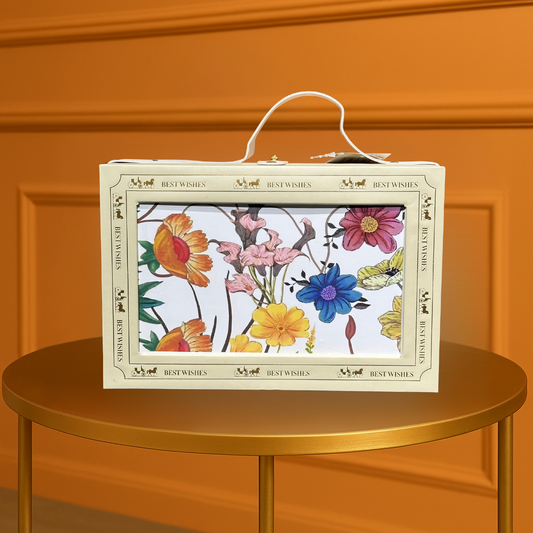 Best Wishes" Vibrant Wildflower Gift Box with Top Handle - Window Display Ready