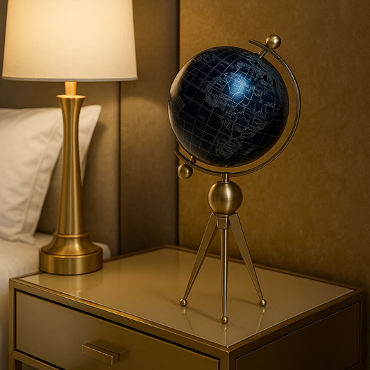 Chic Black & Gold Tripod World Globe - Modern Desk & Office Decor Statement Piece