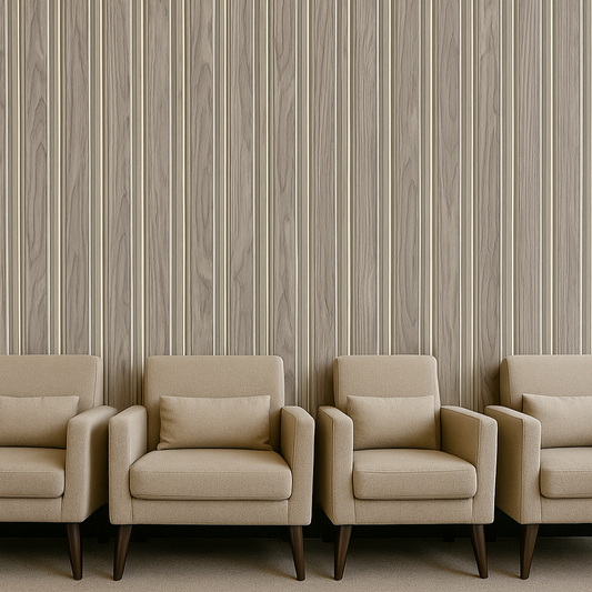 Modern Wood Slatted Wall Panel with Integrated LED Lighting