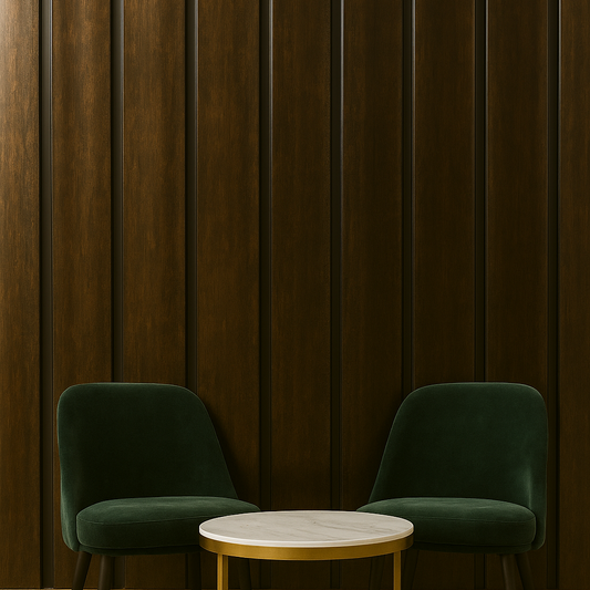 Elegant Dark Wood Slatted Wall Panel | Modern Accent Wall Cladding