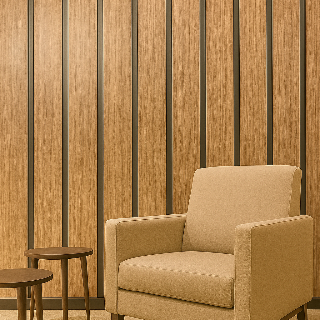 Modern Light Wood Slatted Wall Panel | Natural Timber Accent