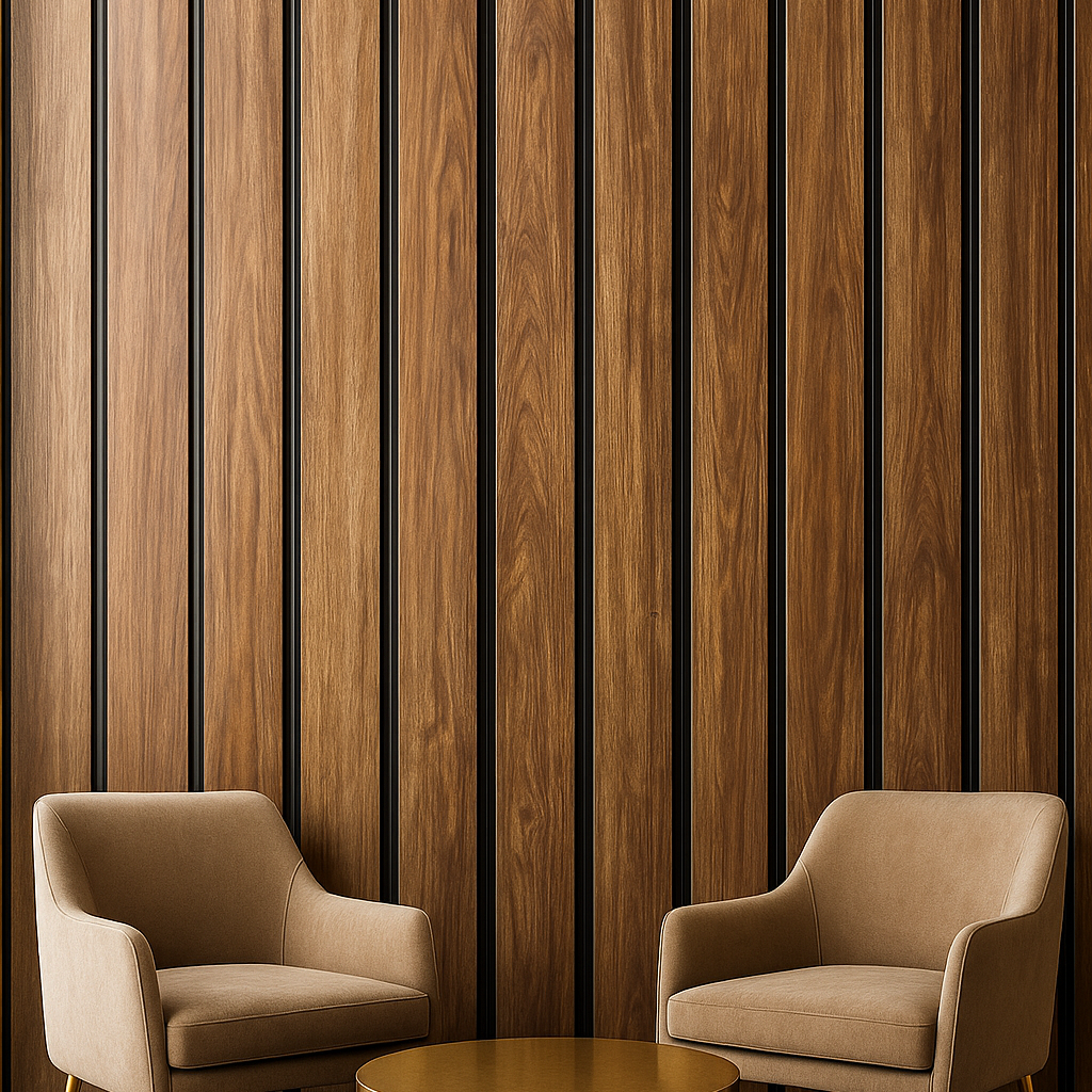 Warm Natural Wood Slatted Wall Panel | Modern Textured Design