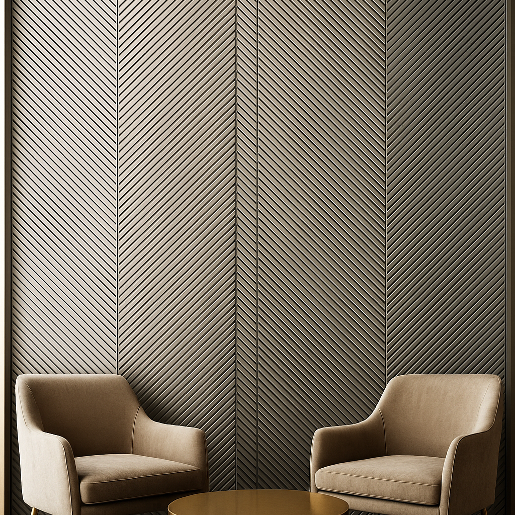 Authentic Natural Wood Slatted Panel | Detailed Grain Accent Wall