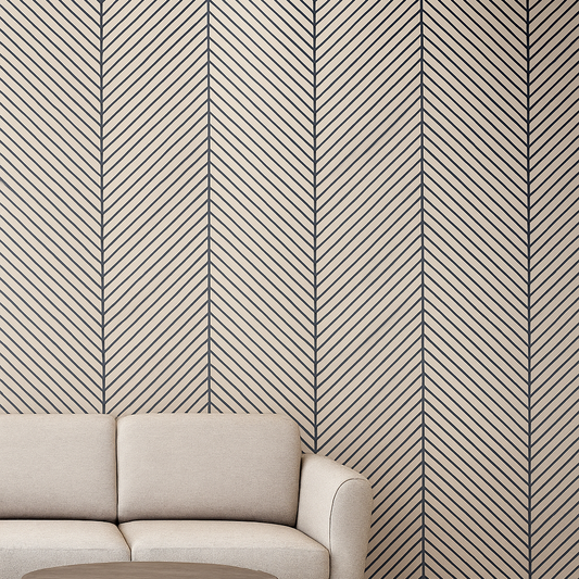 Contemporary Herringbone Pattern Wall Panel | Grey Geometric Accent