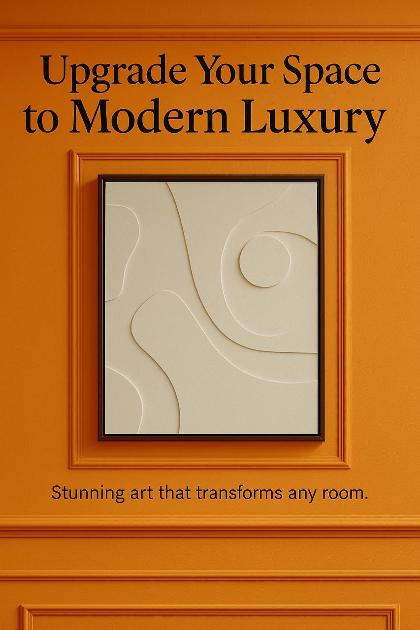 Modern Luxury 3D Embossed Wall Art | Textured Minimalist Panel