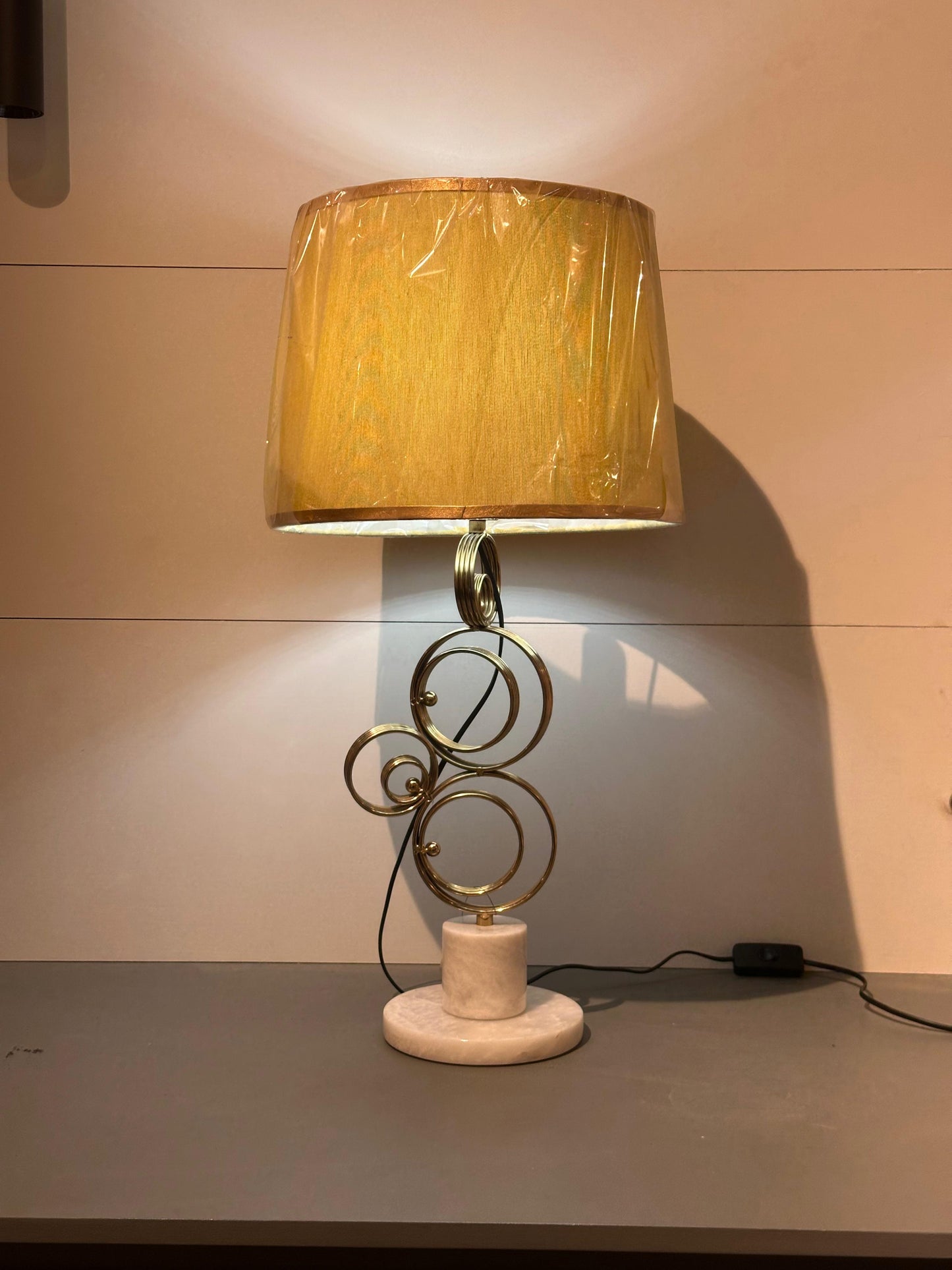 Elegant Crystal Bedside Table Lamp - Classic White Shade & Polished Base