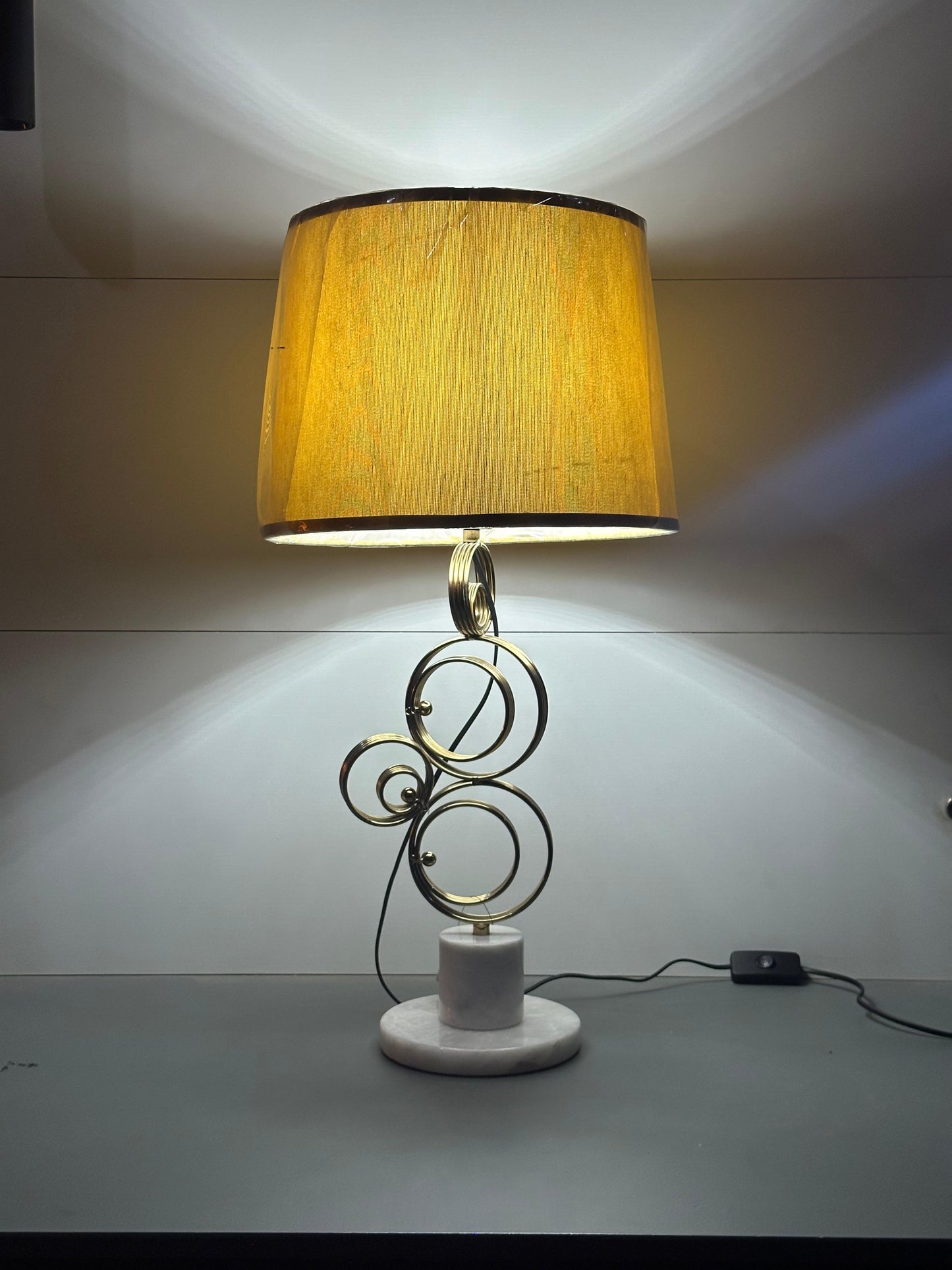 Elegant Crystal Bedside Table Lamp - Classic White Shade & Polished Base