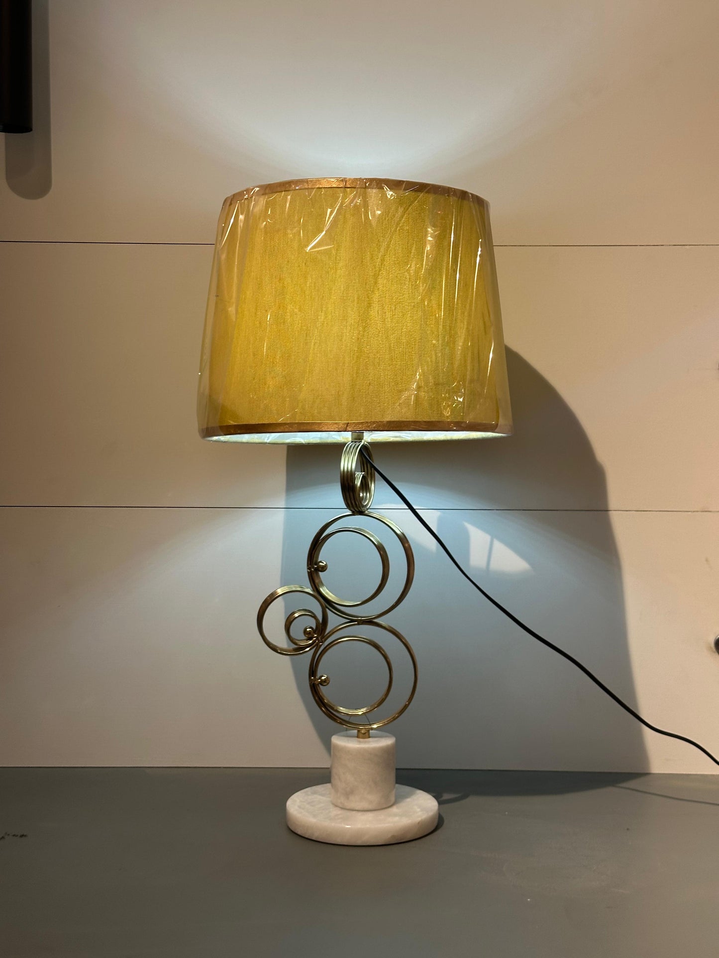 Elegant Crystal Bedside Table Lamp - Classic White Shade & Polished Base