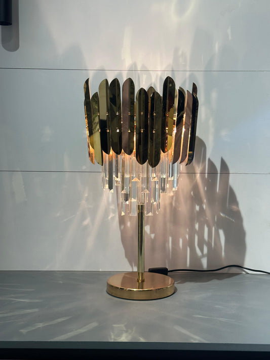 Modern "Water Droplet" Table Lamp - Elegant Gold Accent & Ambient White Shade