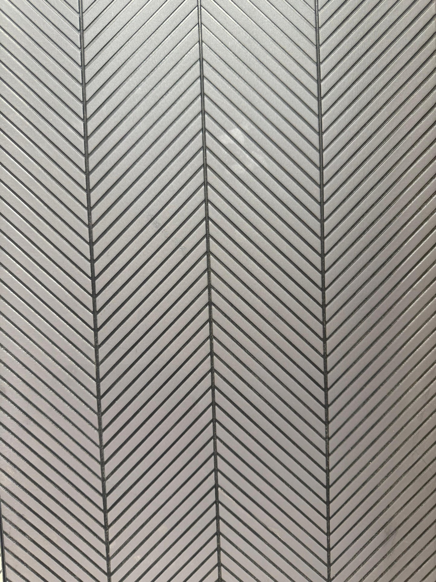 Contemporary Herringbone Pattern Wall Panel | Grey Geometric Accent