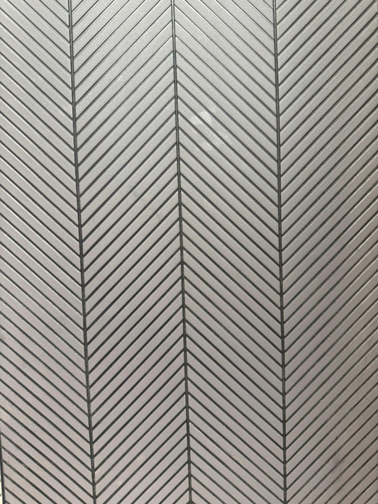 Contemporary Herringbone Pattern Wall Panel | Grey Geometric Accent