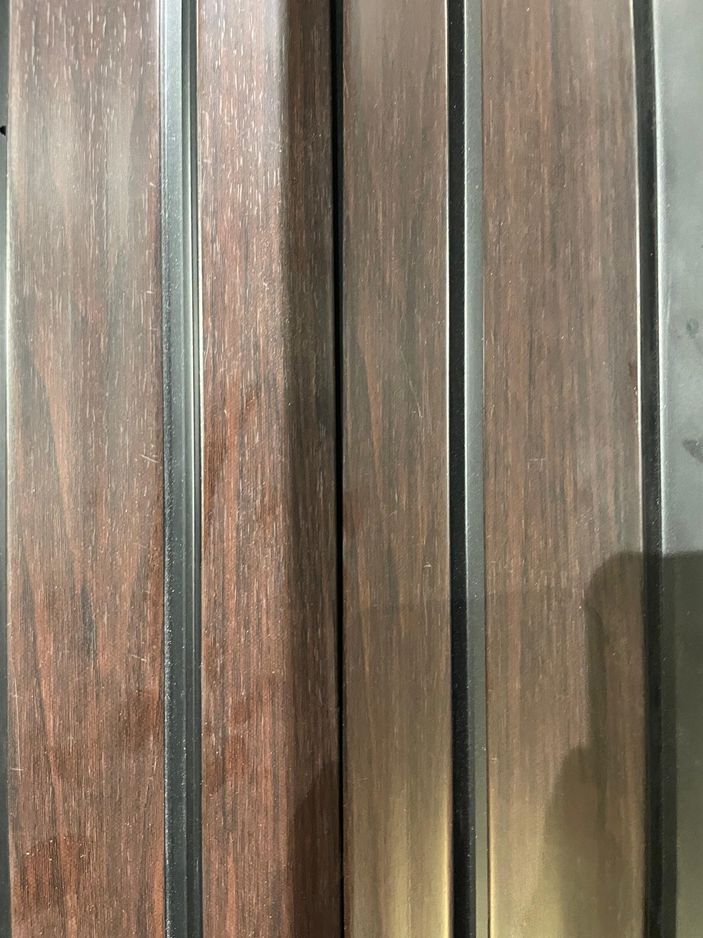 Luxurious Dark Wood Slatted Wall Panel | Deep Tone Modern Cladding