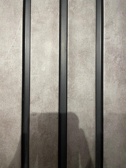 Contemporary Textured Wall Panel with Gold/Wood Framing & Dark Grooves