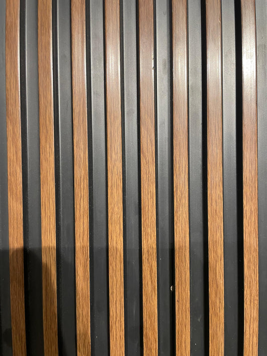 Contemporary Natural Wood Slat Wall Panel | Dark Accent Grooves