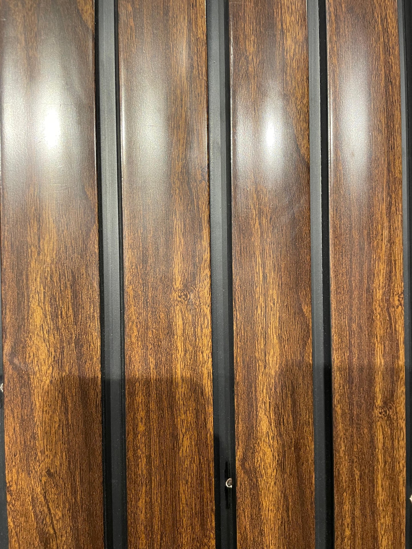 Premium Wood Grain Slatted Wall Panel | Dark Grooved Accent