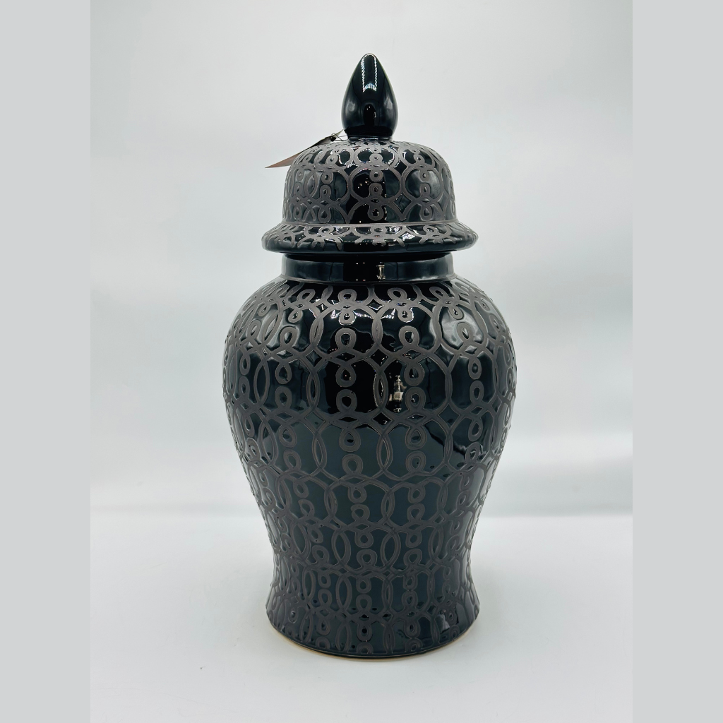 Elegant Decorative Ceramic Ginger Jar with Lid - Classic Home Accent